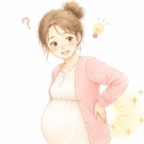 ぎっくり腰が回復して驚く妊婦さんのイラスト。なぜ治りが早い？のイメージ